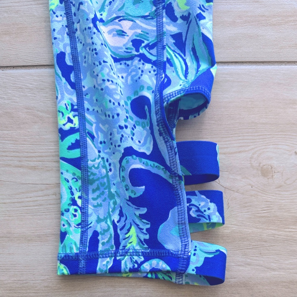 Lilly Pulitzer Weekender Leggings Luxletic Blue Current Sea Sirens Octopus XS - Picture 3 of 6